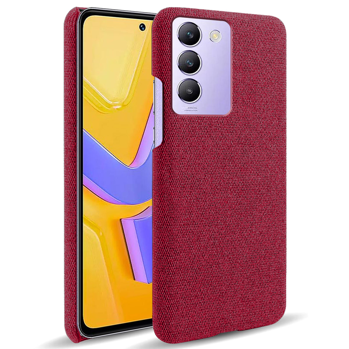 For vivo Y100 5G (Indonesia) / Y200e 5G Case Cloth+PC Anti-Fall Slim Phone Cover For vivo Y100 5G (Indonesia) / Y200e 5G Case Cloth+PC Anti-Fall Slim Phone Cover
